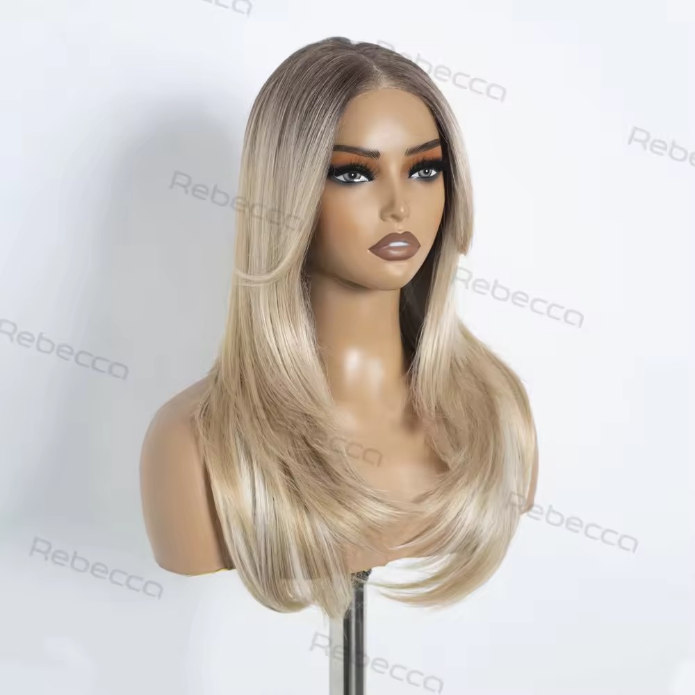 Vendor Glueless 13x3 HD Lace Front Synthetic Open Cap Wig Heat Resistant Fiber Per Plucked HD Lace Glueless Synthetic Wig